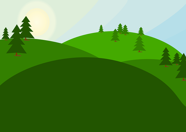 Free greenfield meadow hills illustration