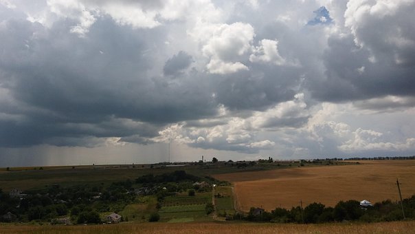 Гроза, Поле, Штормовое, Облака, Пейзаж
