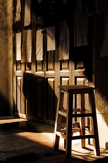 Old Wooden Door, Chair, Art