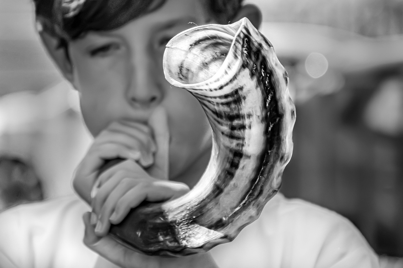 Objet Décoration Juif Shofar Argent 925 Antique - Décoration