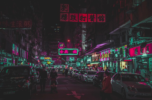 By, Nat, Bygning, Lys, Hyundai, Neon