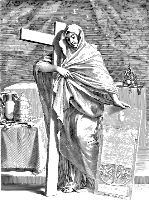 Free nun cross catholic illustration