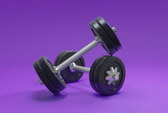 Free dumbbells fitness training illustration
