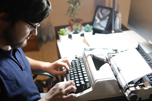 Autor, Máquina De Escribir, Trabajo