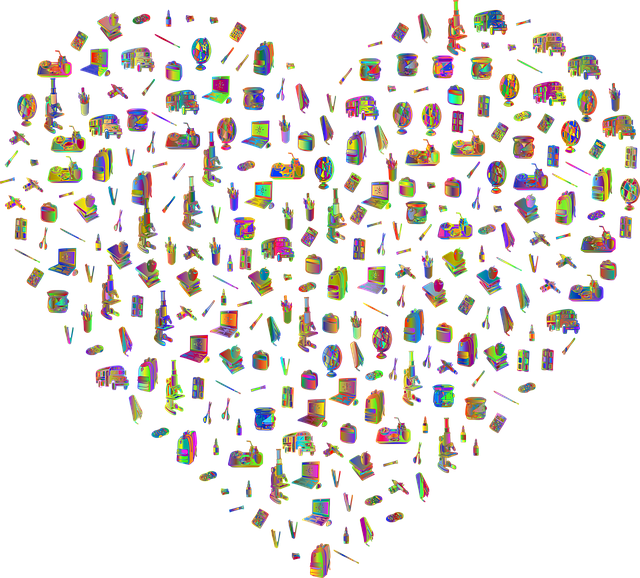 Free heart school love vector
