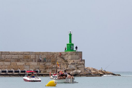 Strand, Lighthouse, Mennesker, Hav, Kyst