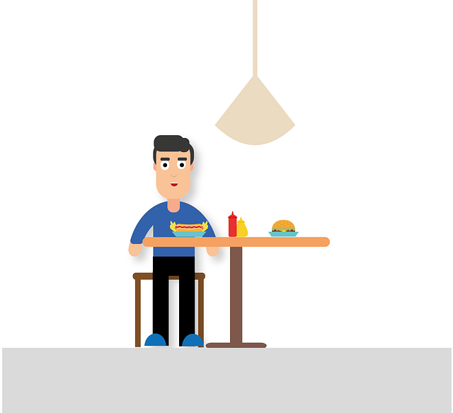 Free man restaurant fast food illustration