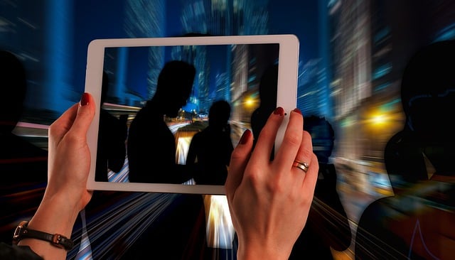 Free tablet person hands illustration