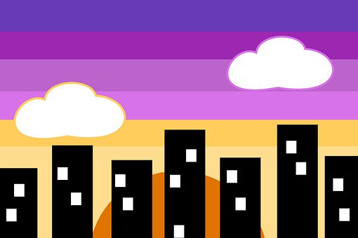 Free Buildings Silhouette illustration and picture
