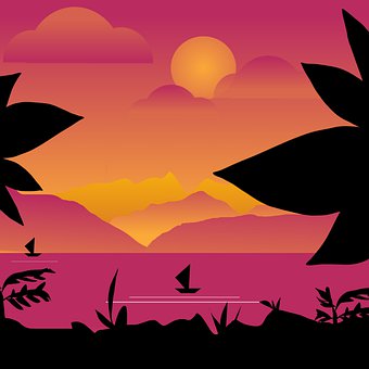 Free Sunset Beach illustration and picture