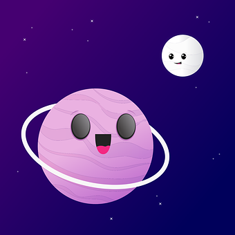 Planeta, Lua, Desenho Animado