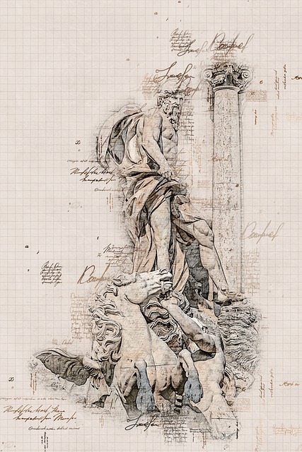 Free sculpture landmark vintage illustration