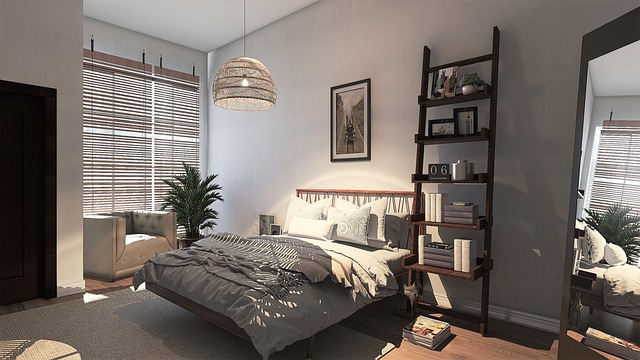 Free interior design bedroom 3d render illustration