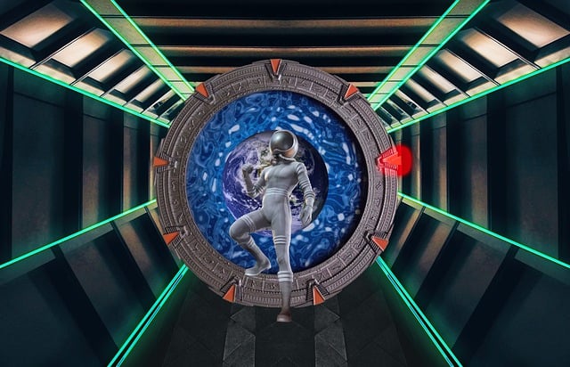 Free astronaut stargate teleport illustration