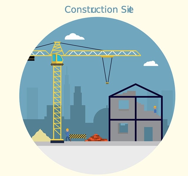 Construction Site, Flat Design
