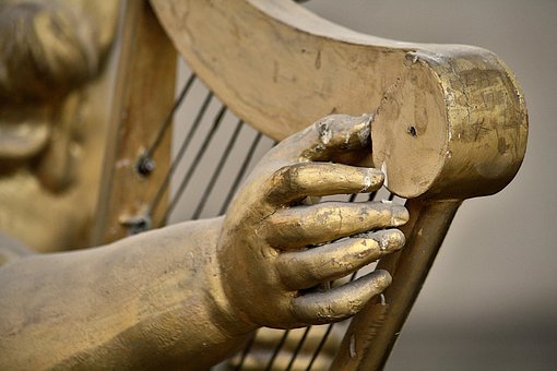 Free Cherub Harp photo and picture