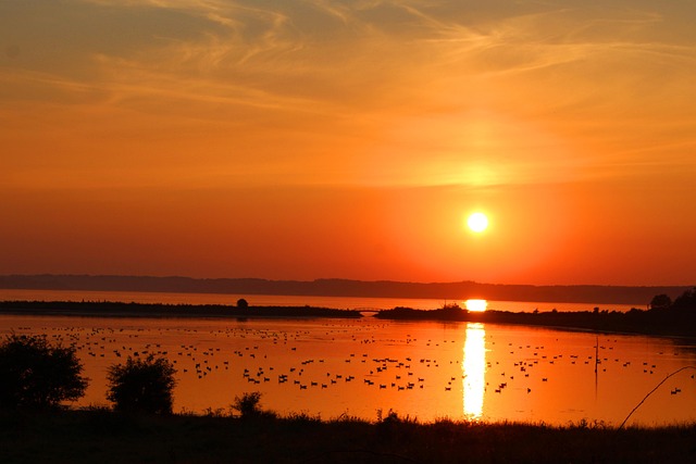 Sonnenuntergang, Sonnenlicht, See