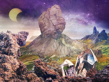 Fantasie, Landschaft, Kristall, Magie