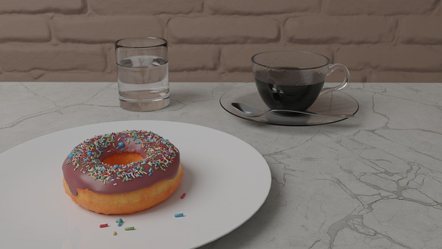 Rosquilla, Café, Comida, Anillos, Agua