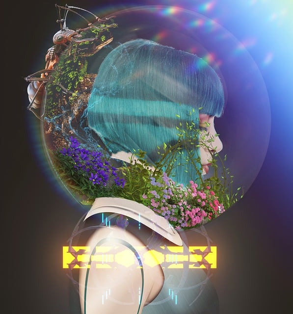 Free woman flowers young illustration