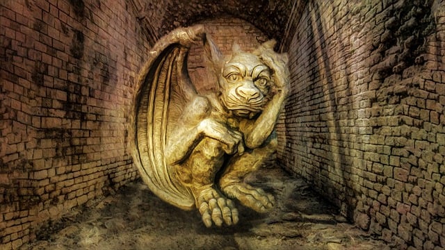 Free statue gargoyle tunnel illustration