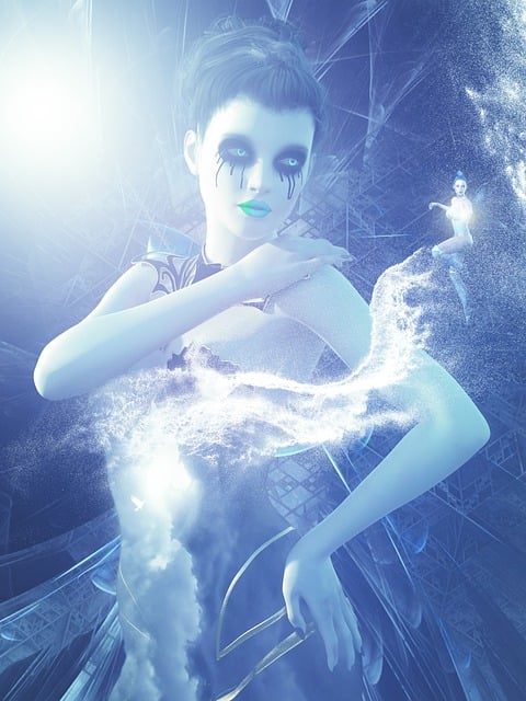 Free woman character dust illustration