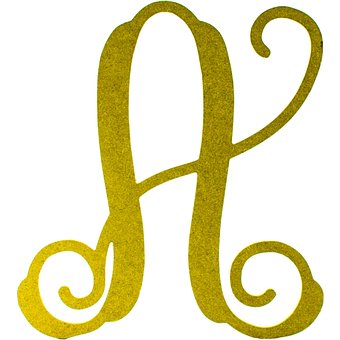 Gold, Ranke, Efeu, Buchstabe, Funkeln, A