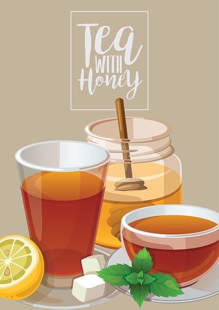 Free tea honey drink illustration