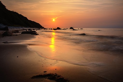 Strand, Sonnenuntergang, Küste, Ufer