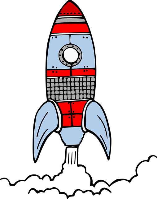 Free rocket spaceship take off vector