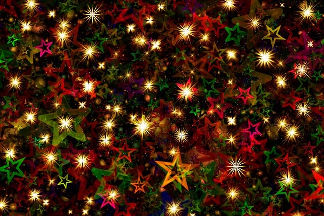 Jul, Stjerner, Advent, Bakgrunn, Gylden