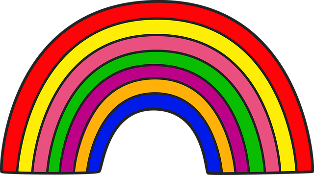 Free rainbow colorful weather illustration