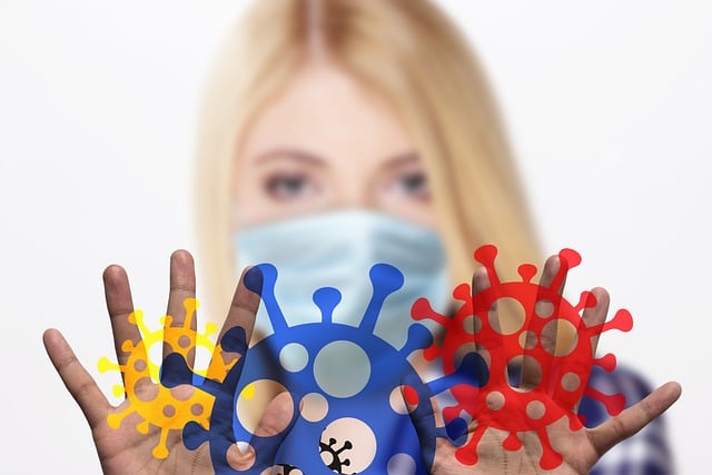 Free woman face mask virus illustration
