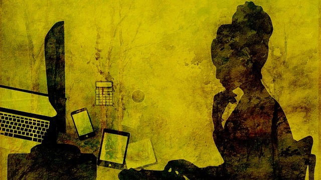 Kvinde, Computer, Silhuet, Teknologi