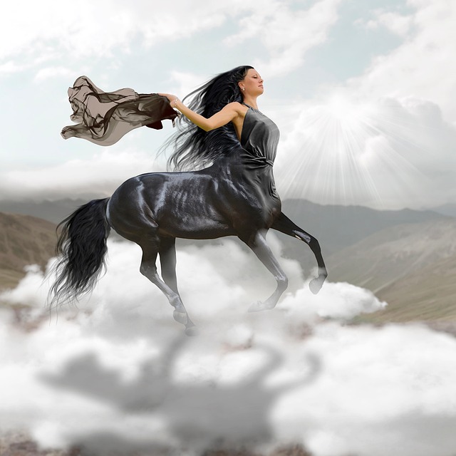 Kvinde, Hest, Centaur, Væsen, Vind