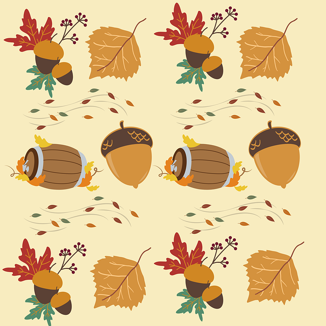 Free leaves foliage acorns illustration