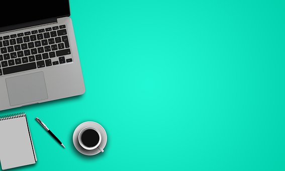 Laptop, Notisblokk, Kopp Kaffe, Kaffe
