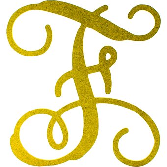 Monogramm, Buchstabe, F, Dekorativ
