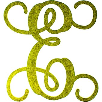 Monogramm, Buchstabe, F, Dekorativ