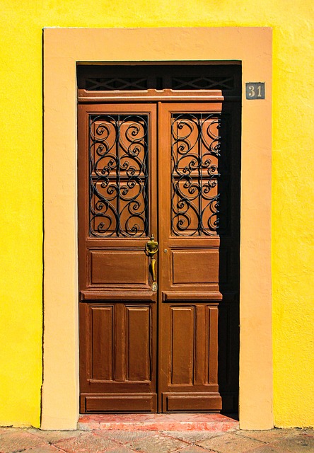 Amarillo, Puerta, Entrada, Puertas