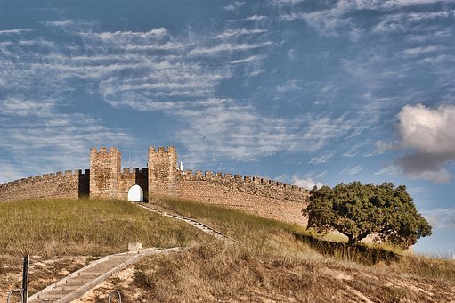 Slott, Arraiolos, Alentejo, Vegg, Sol