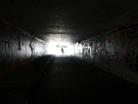 Tunnel, Personen, Lys, Mørk, Hall