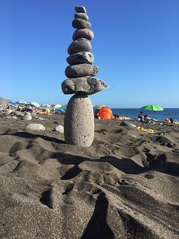 Pedras, Areia, Relaxante, Pirâmide