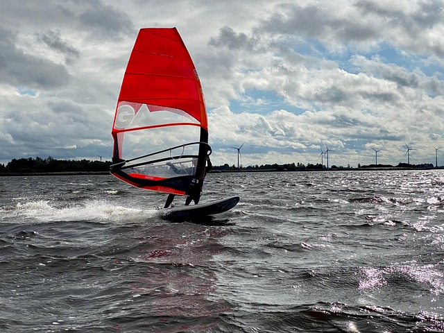 Surfing, Sø, Skyer, Sport, Vind