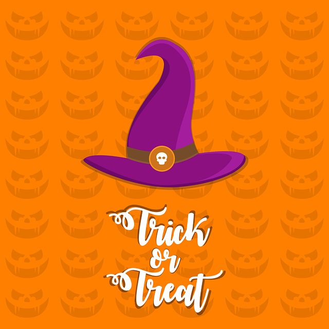 Free halloween card trick or treat vector