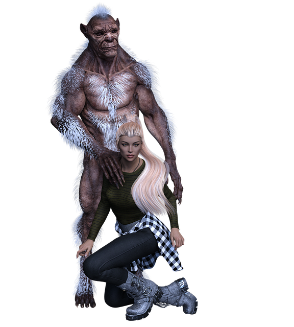 Free woman werewolf fantasy illustration