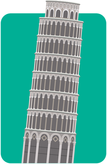 Free tower of pisa leaning tower landmark illustration