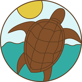 Tartaruga, Logotipo, Mar, Ilha, Tropical