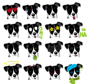 Free Dog Emojis vector and picture