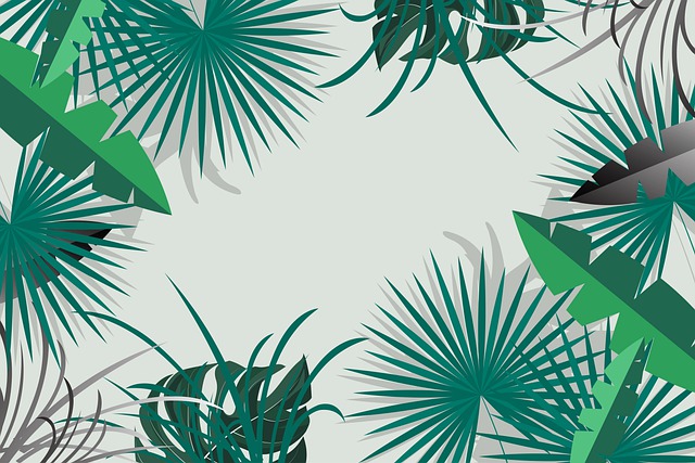 Free leaves border nature illustration